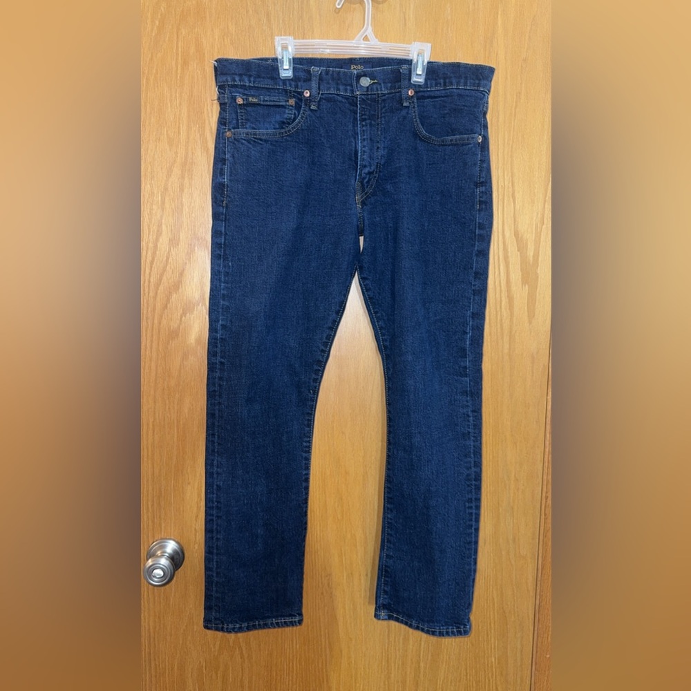 Polo Ralph Lauren Dark Blue The Varick Slim Straight Jeans 35x30